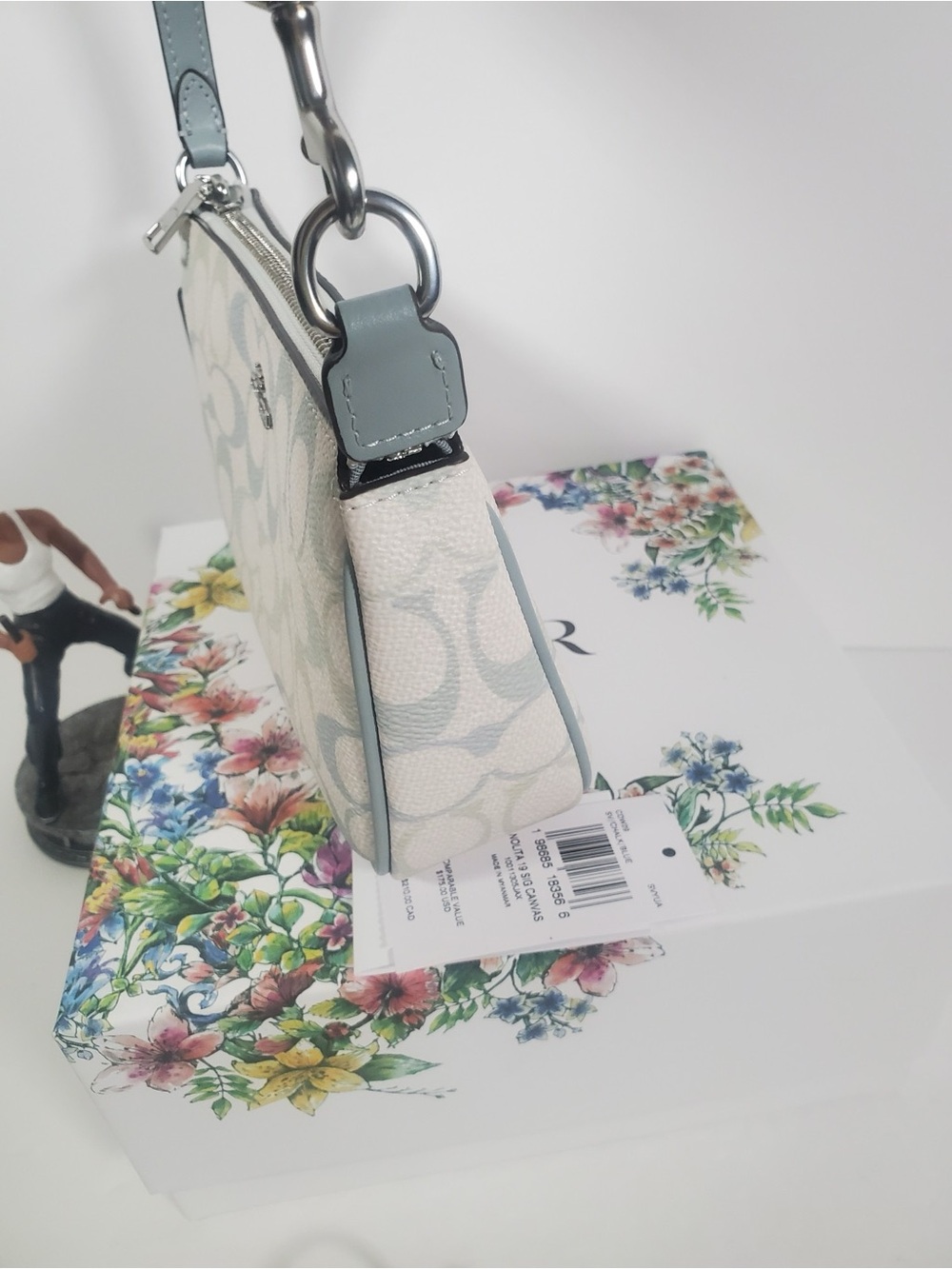 Coach Nolita 19 Pretty Signature Canvas CDW29 Signature Canvas/Silver/Chalk/Blue - Picture 2 of 4